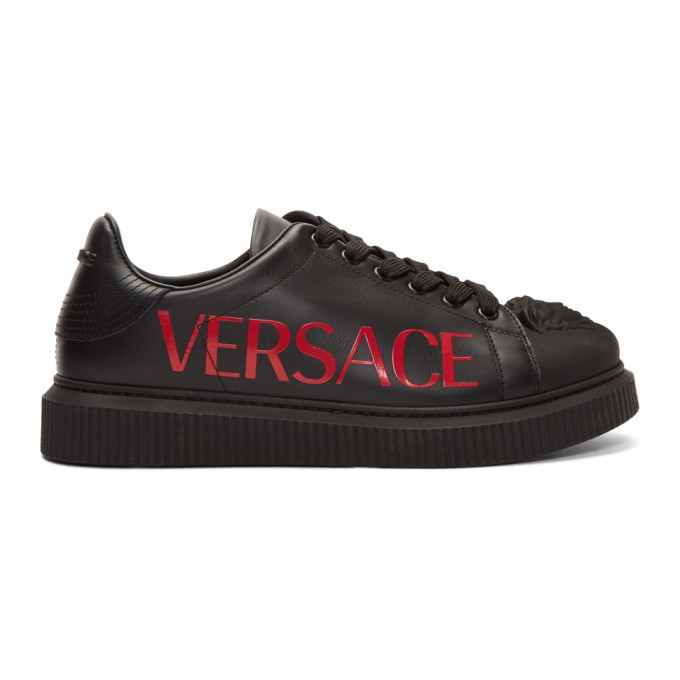 Versace Black 3D Medusa Head Sneakers 