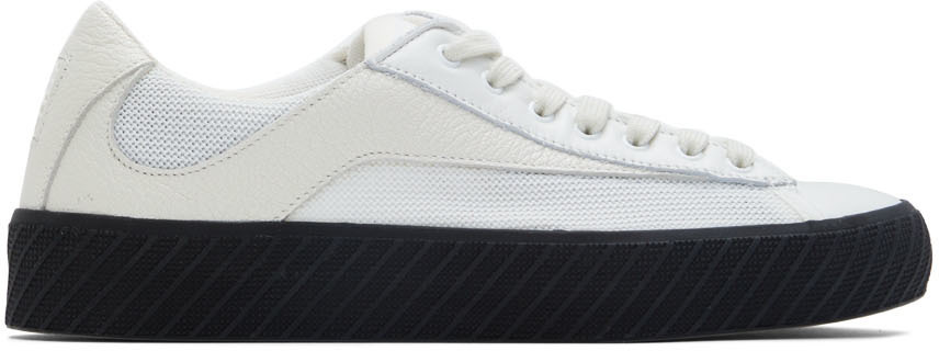 Photo: BY FAR Off-White & Black Rodina Low-Top Sneakers
