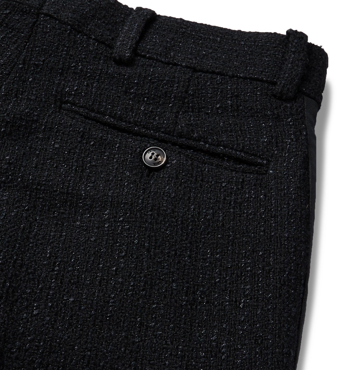 AMIRI - Slim-Fit Silk Twill-Trimmed Metallic Wool-Blend Bouclé ...