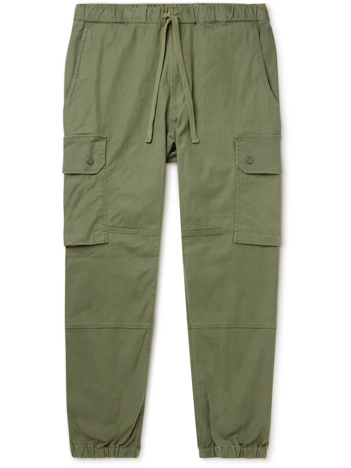 Tapered Cotton-Blend Drawstring Cargo 