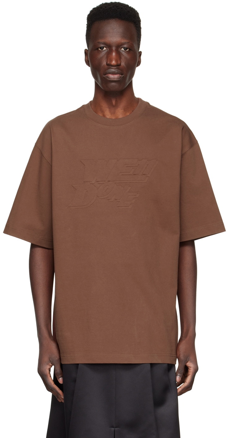 We11done Brown Cotton T-Shirt We11done