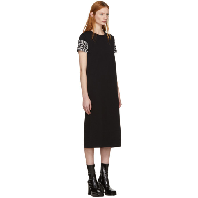 Kenzo black midi sport t-shirt dress Clearance