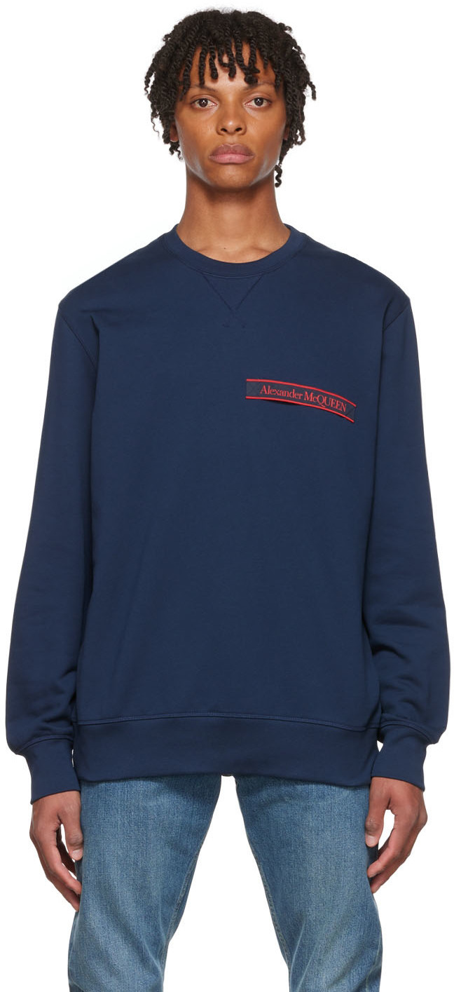 Alexander McQueen Navy Cotton Sweatshirt Alexander McQueen