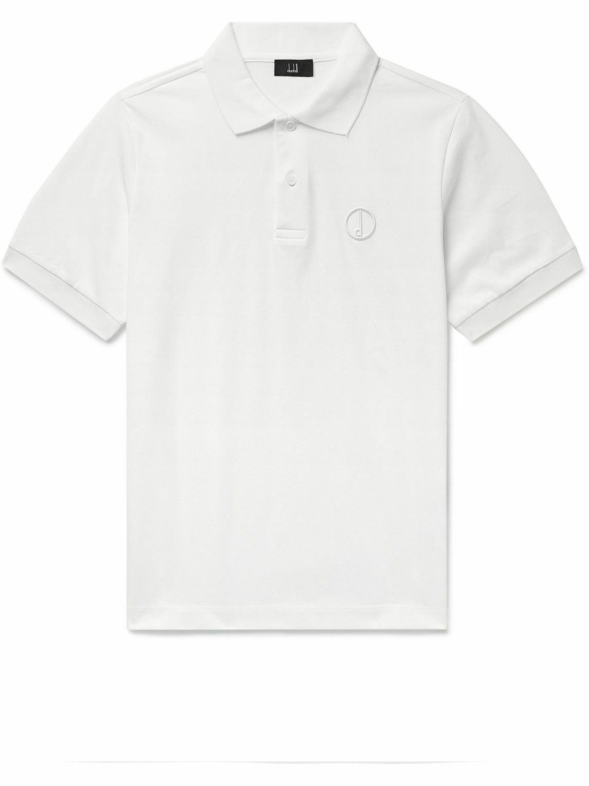 Dunhill - Logo-Embroidered Cotton-Piqué Polo Shirt - White Dunhill