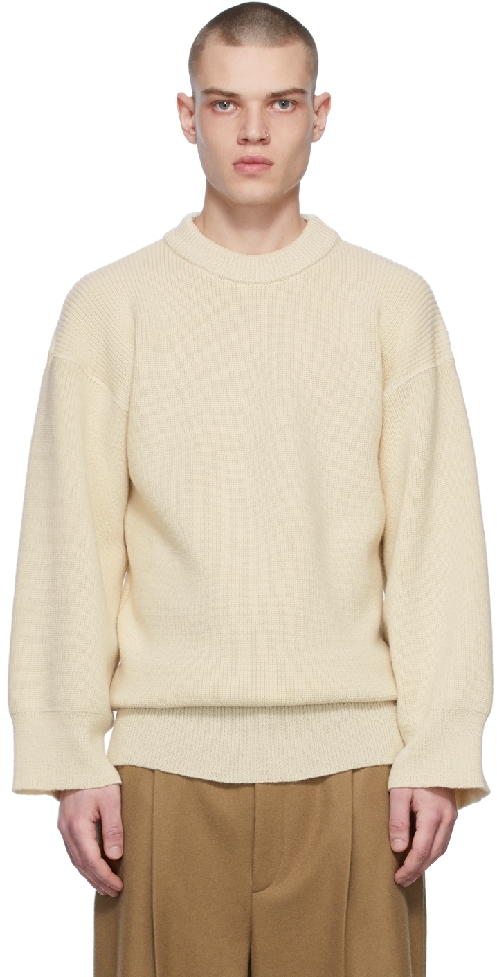 Hed Mayner Off-White Wool Sweater Hed Mayner