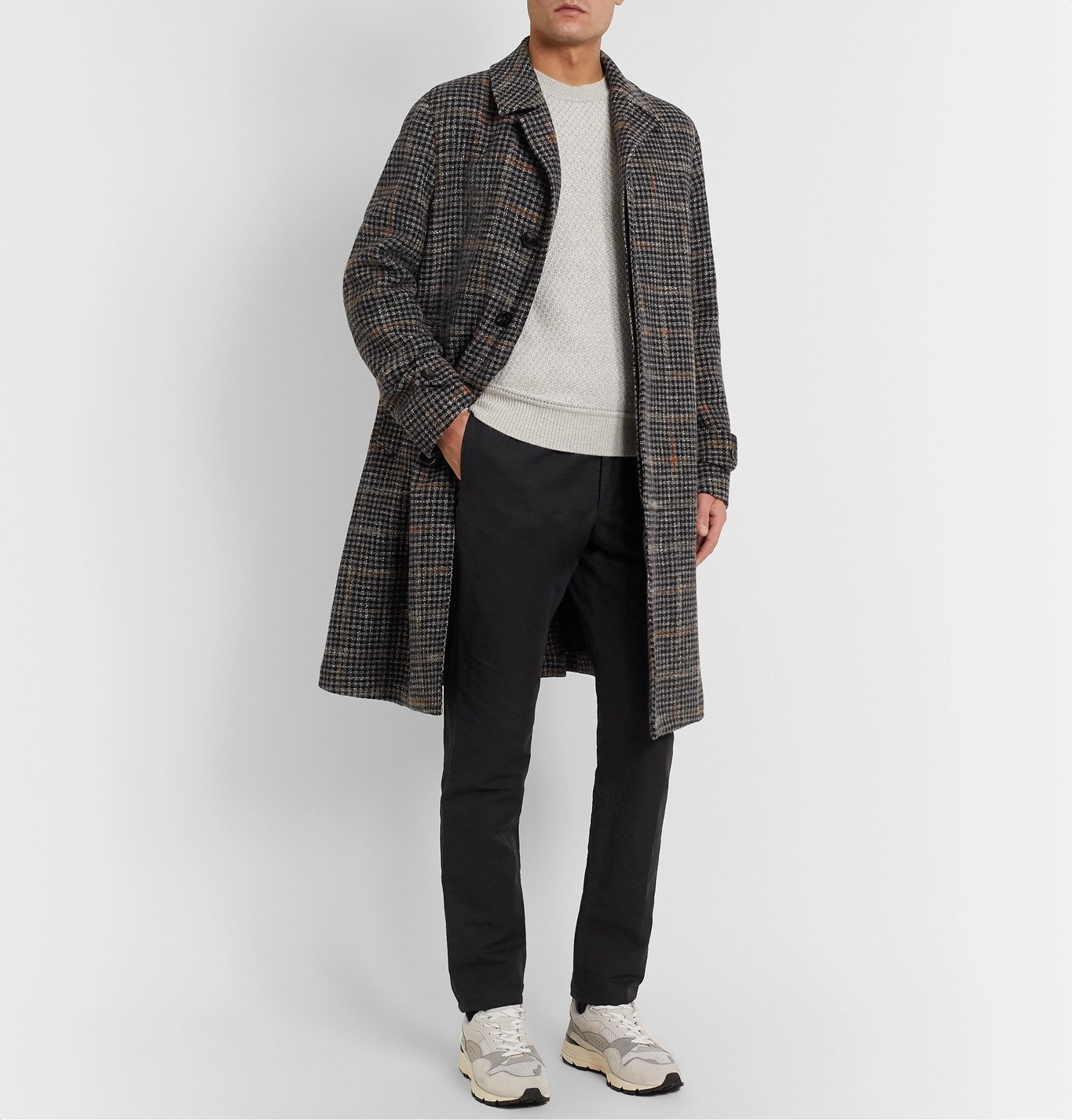 Caruso - Checked Wool-Blend Coat - Gray Caruso
