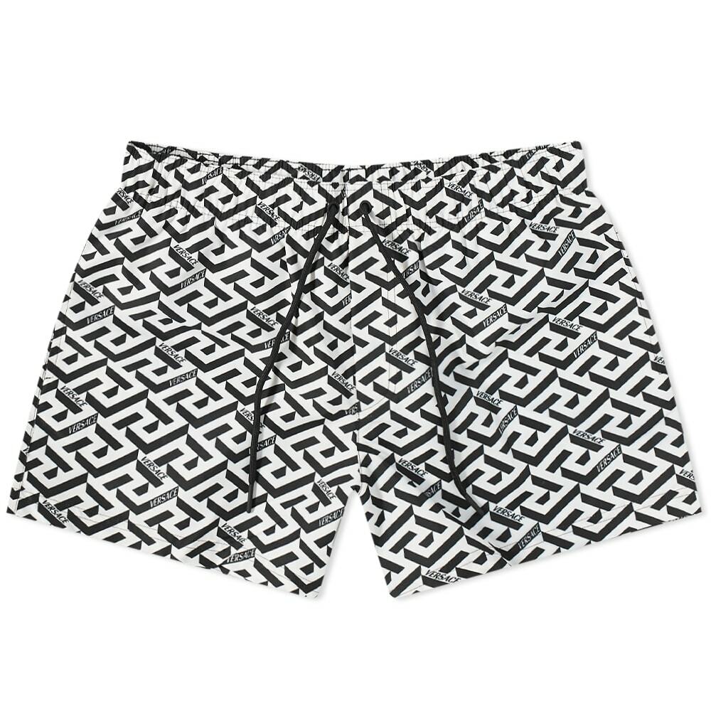 Versace Men's Greek All Over Swim Short in Black/White Versace