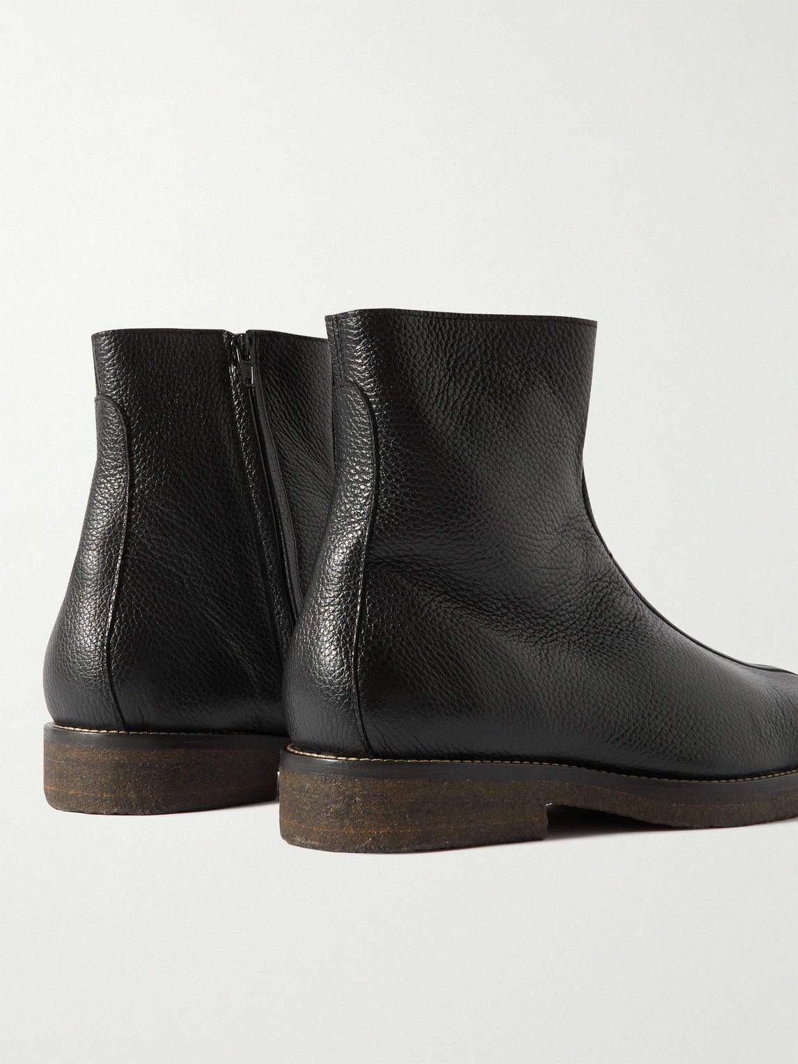 Lemaire - Shearling-Lined Full-Grain Leather Boots - Black Lemaire