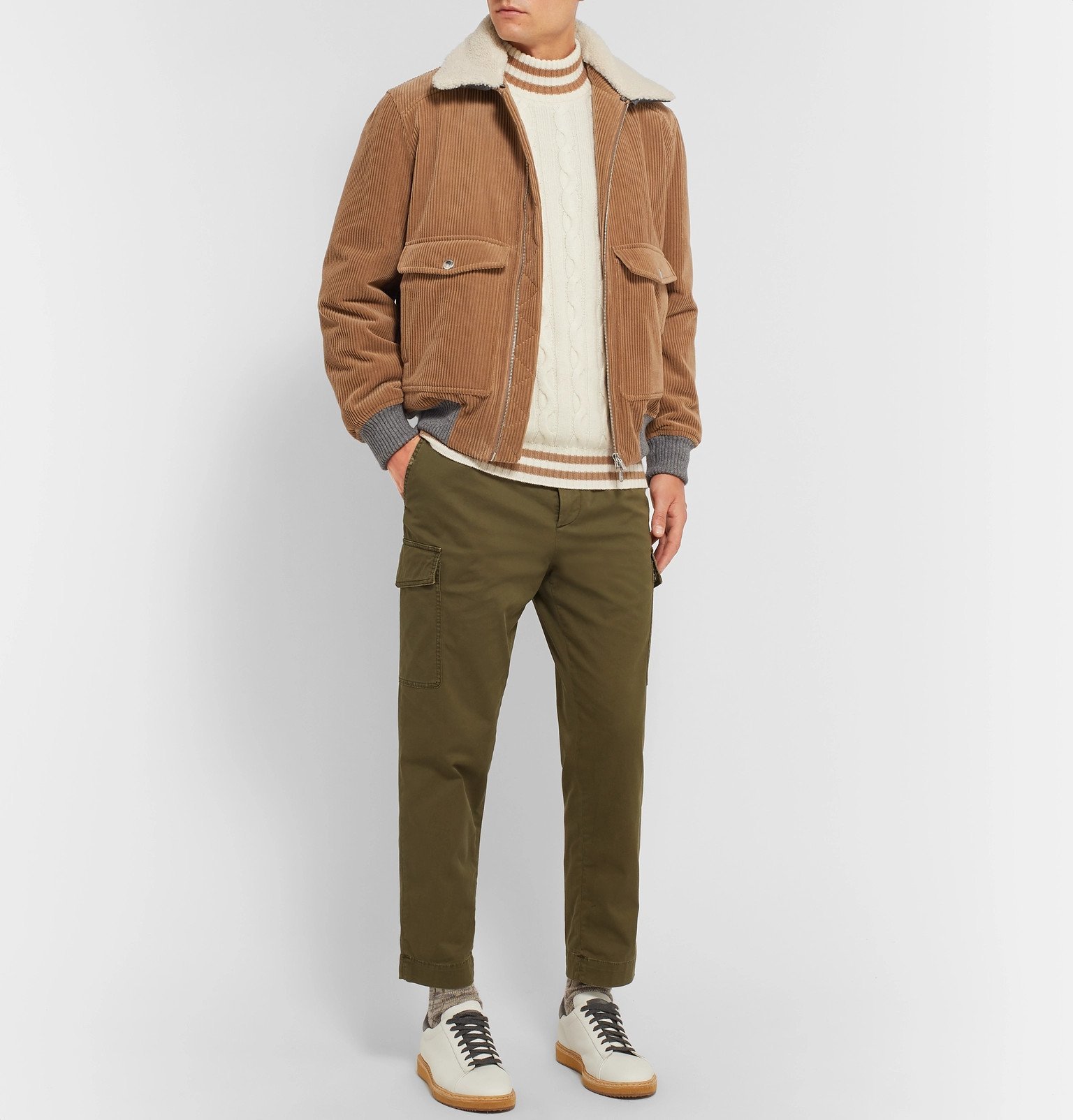 Brunello Cucinelli - Shearling-Trimmed Cotton and Cashmere-Blend ...