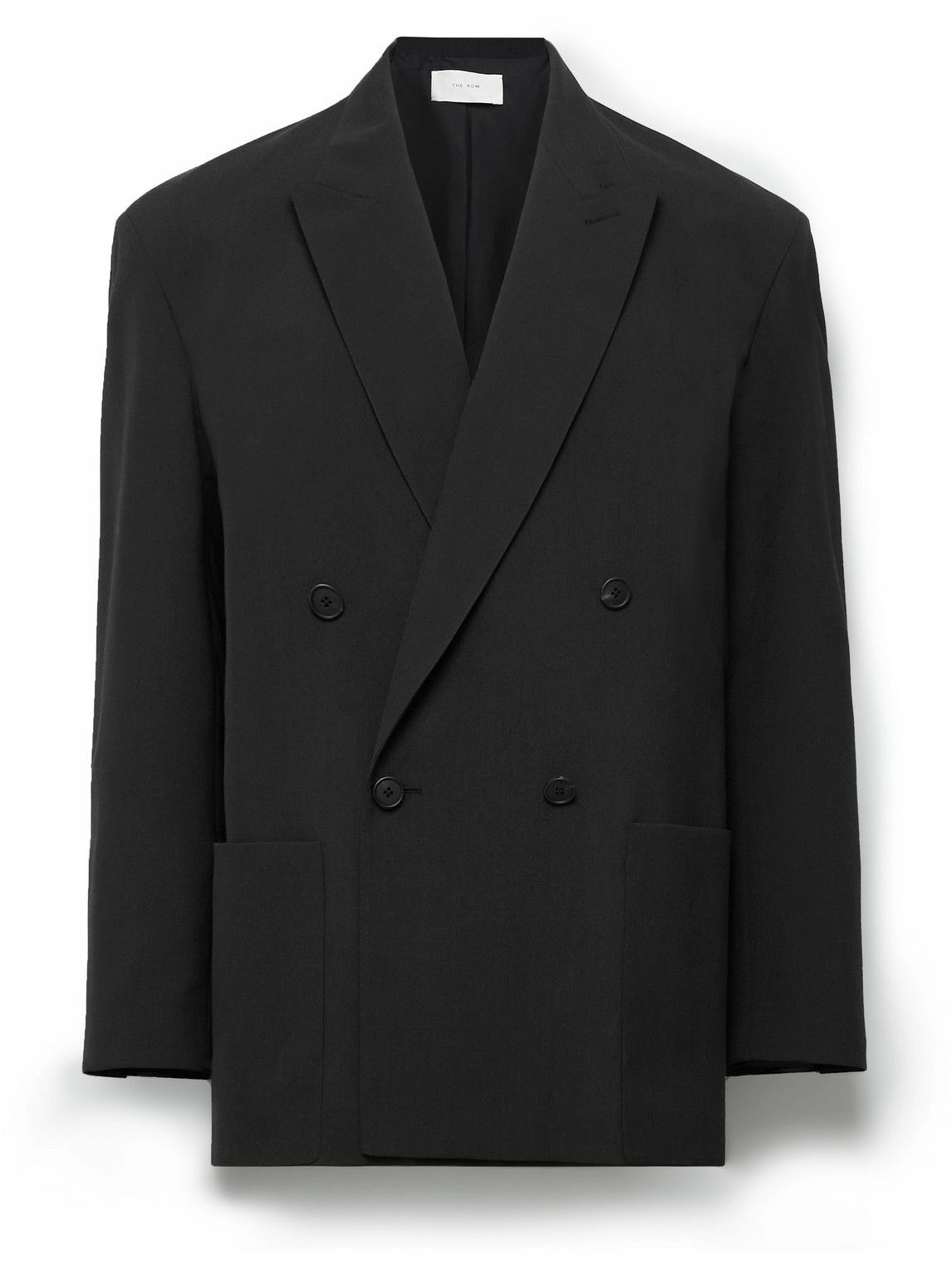 The Row - Curtis Double-Breasted Woven Blazer - Black The Row