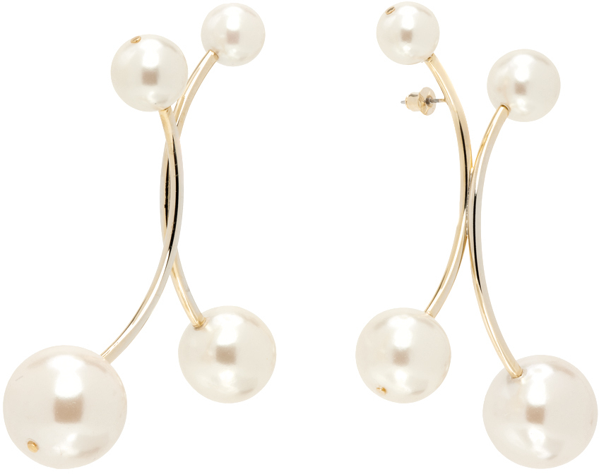Junya Watanabe Gold FauxPearl Earrings Junya Watanabe