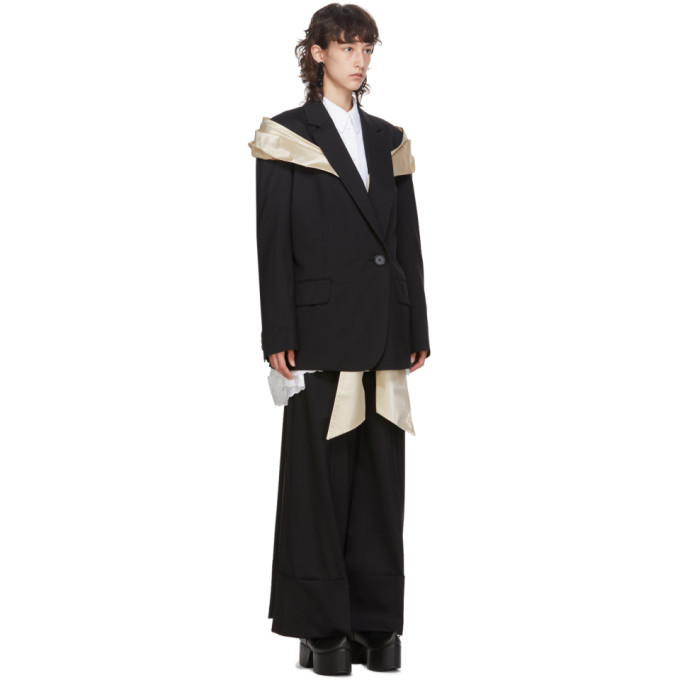 Simone Rocha Black Masculine Bow Blazer 
