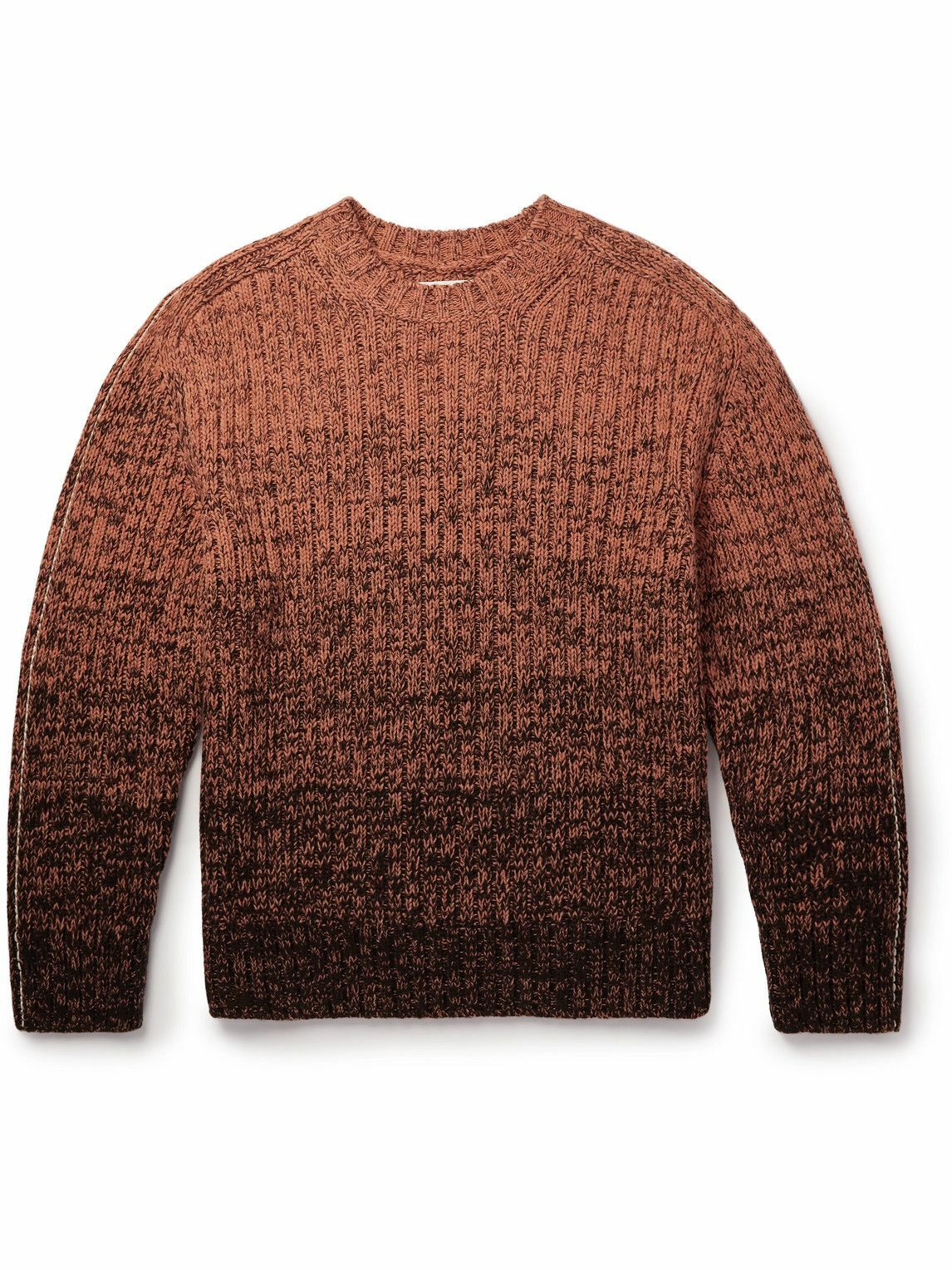 Photo: Mr P. - Dégradé Crocheted Cashmere and Wool-Blend Sweater - Orange