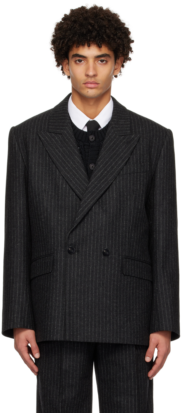 Ernest W. Baker Gray Pinstripe Blazer Ernest W. Baker