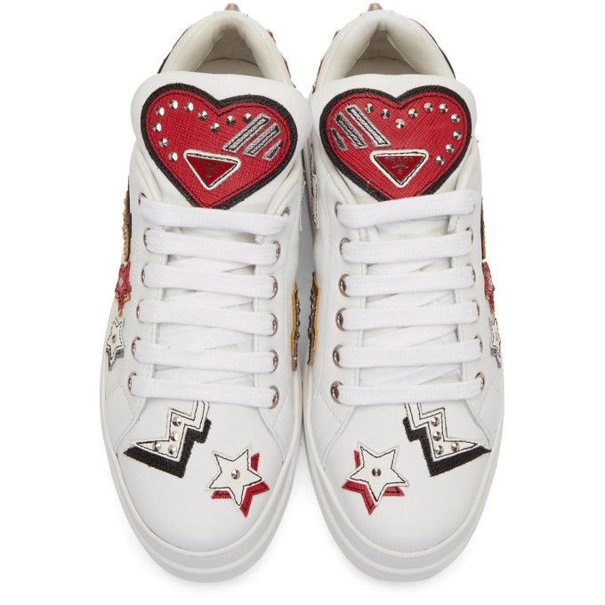 Prada White Robot Platform Sneakers Prada