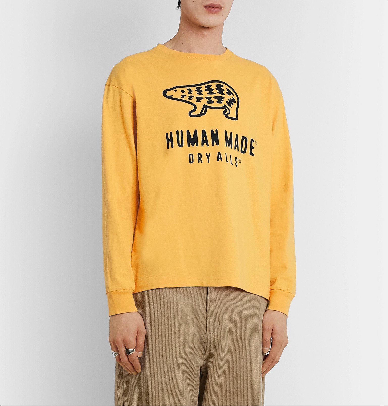 Human Made - Logo-Print Cotton-Jersey T-Shirt - Yellow Human Made