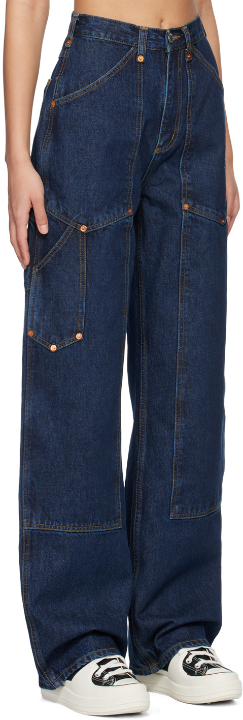 Re/Done Blue Super High Workwear Jeans Re/Done