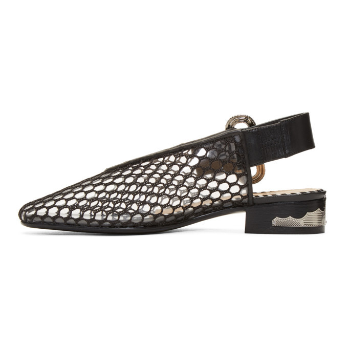 Toga Pulla Black Mesh Slingback Loafers Toga Pulla