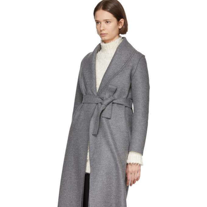 Harris Wharf London Grey Dressing Gown Coat Harris Wharf London
