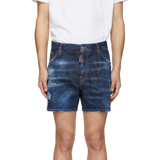 Dsquared2 Blue Denim Yellow Ripped 