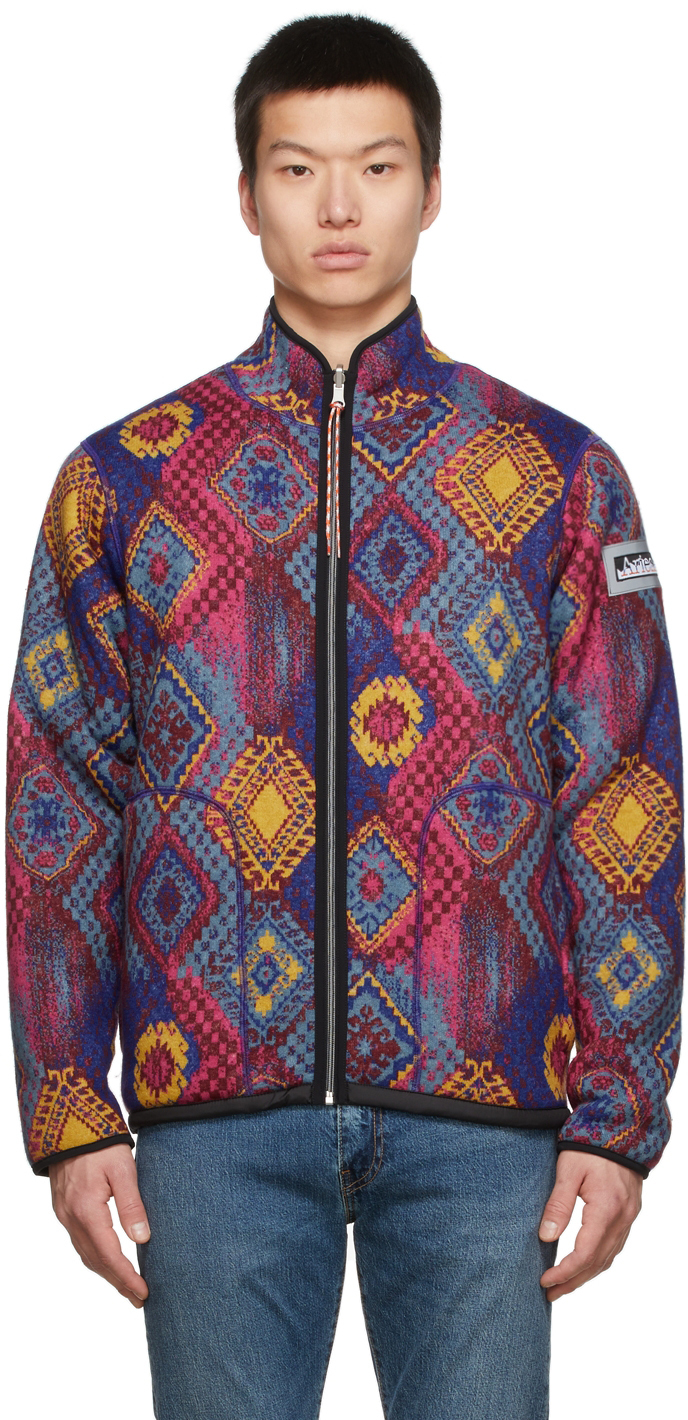 multicolour fleece jacket