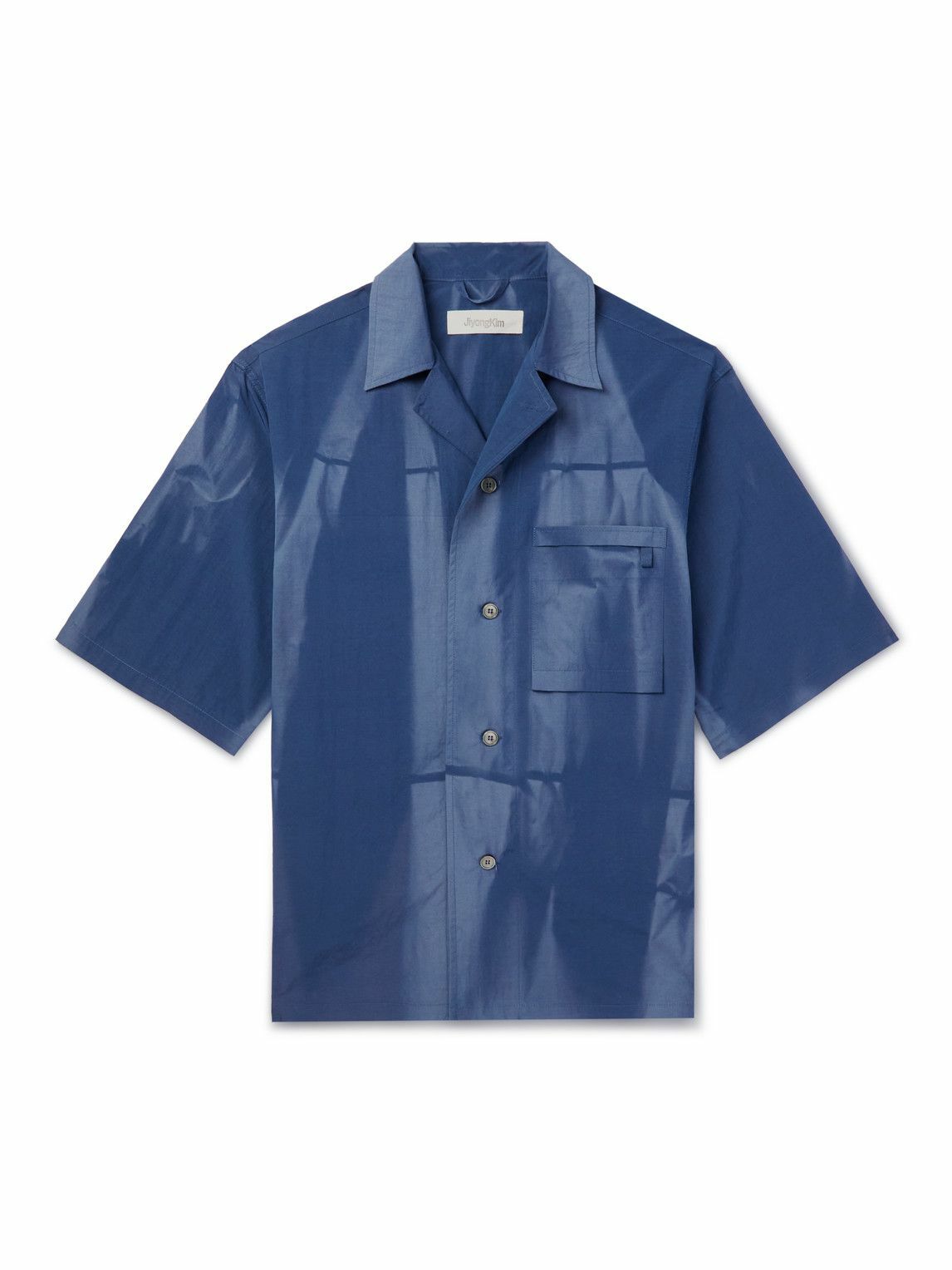 JiyongKim - Camp-Collar Sun-Faded Nylon-Blend Shirt - Blue