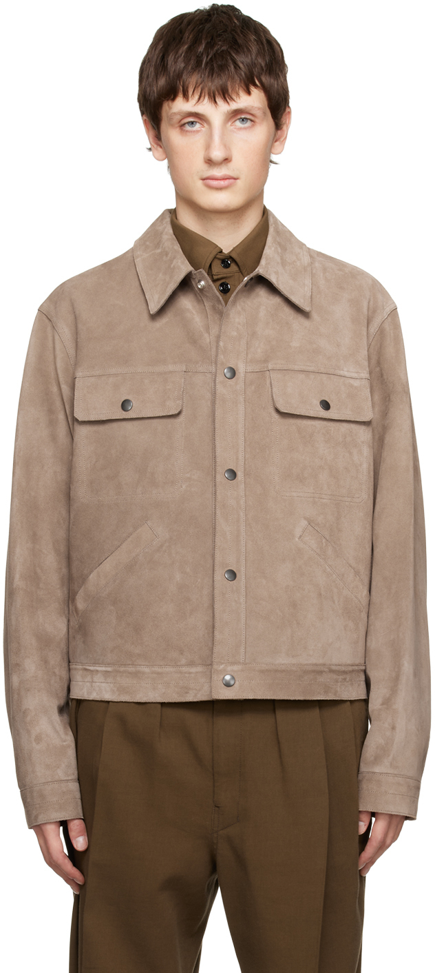 LEMAIRE Brown PressStud Leather Jacket Lemaire