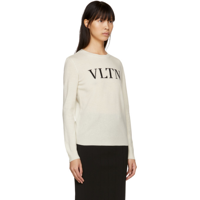 Valentino White Wool and Cashmere VLTN 