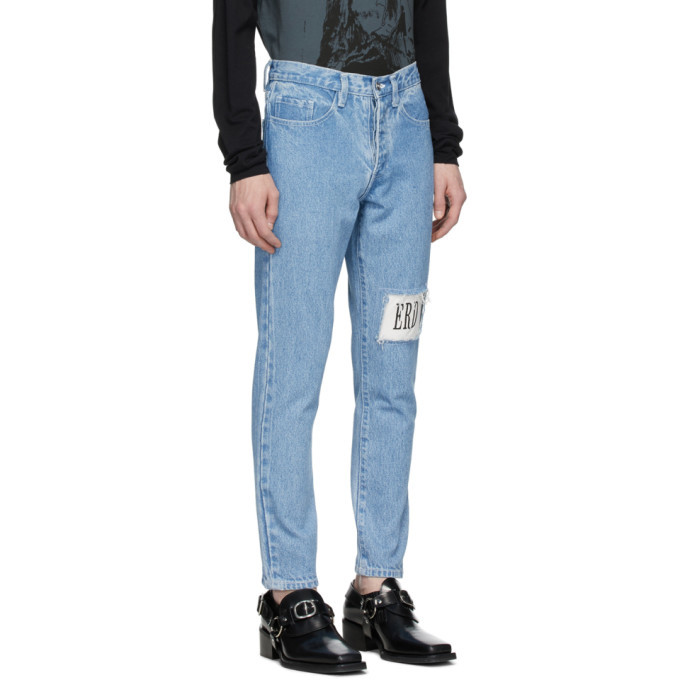 Hype Hype Blue Denim Jeans w/ Patches Embroidered Girl's 14 H-1E 
