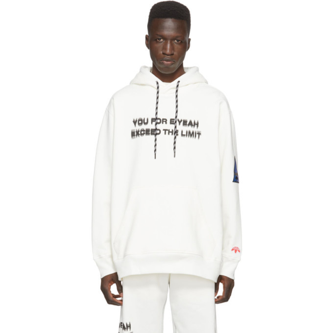 adidas Originals by Alexander Wang White You For E Yeah Exceed The Limit Hoodie adidas by Alexander Wang