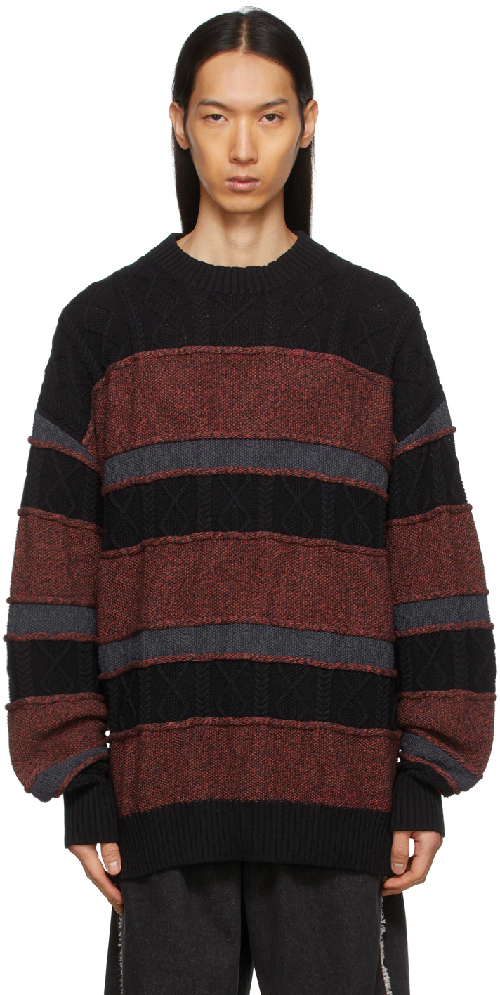 Li-Ning Black & Red Striped Sweater Li-Ning