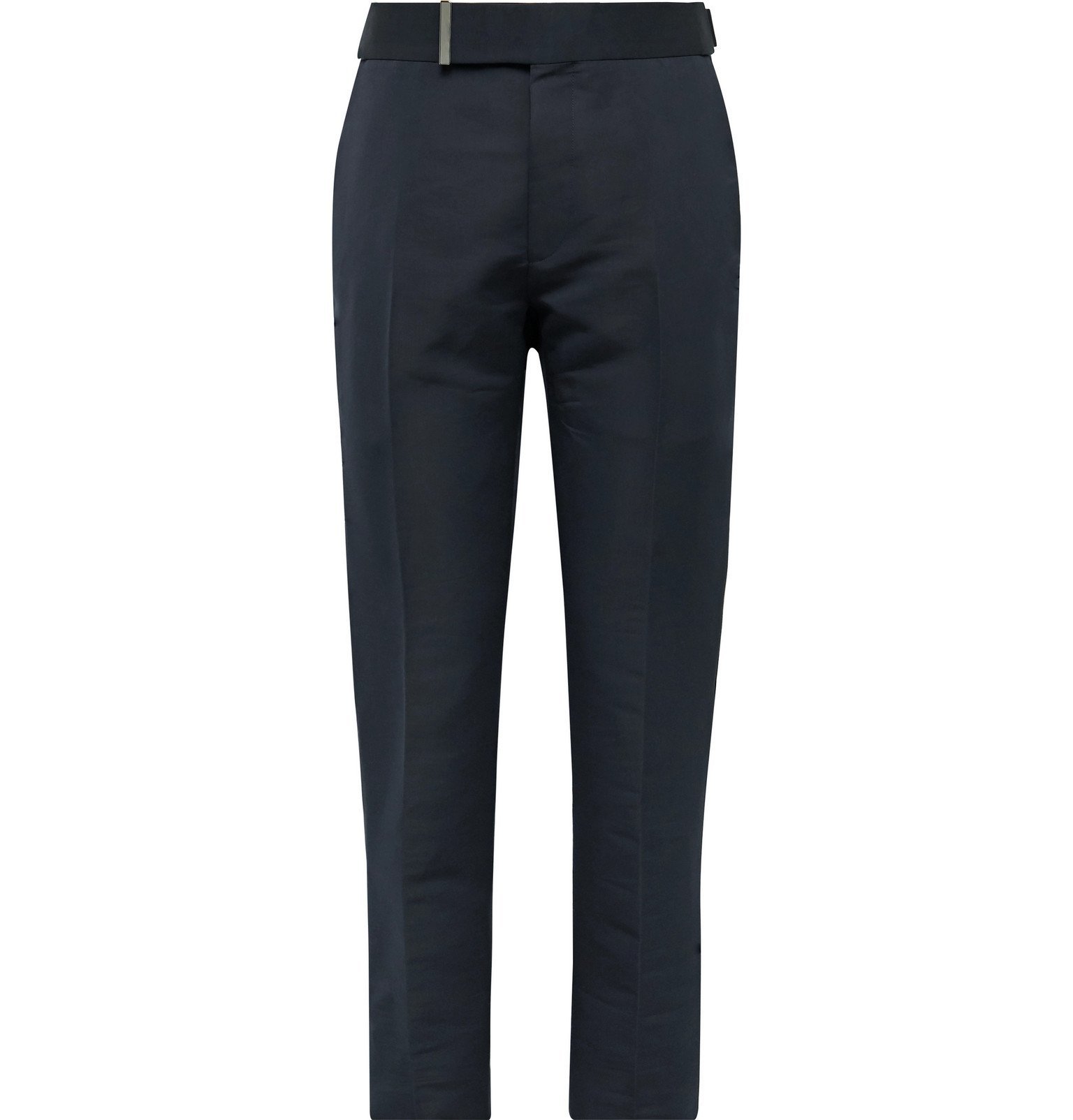 TOM FORD - Atticus Slim-Fit Cotton and Silk-Blend Trosuers - Blue TOM FORD