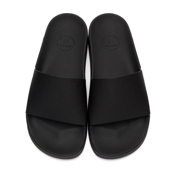 Balmain Black Logo Calypso Slides Balmain