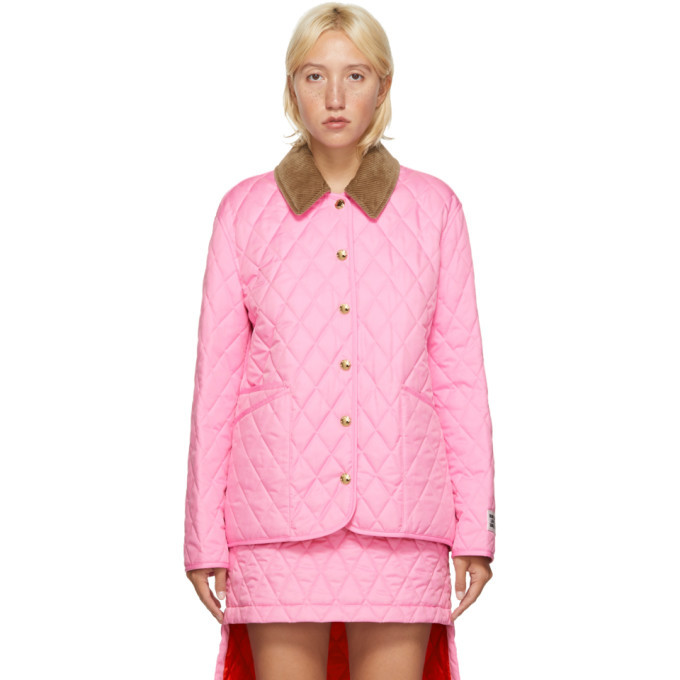 Burberry Pink Quilted Dranefield Jacket Burberry