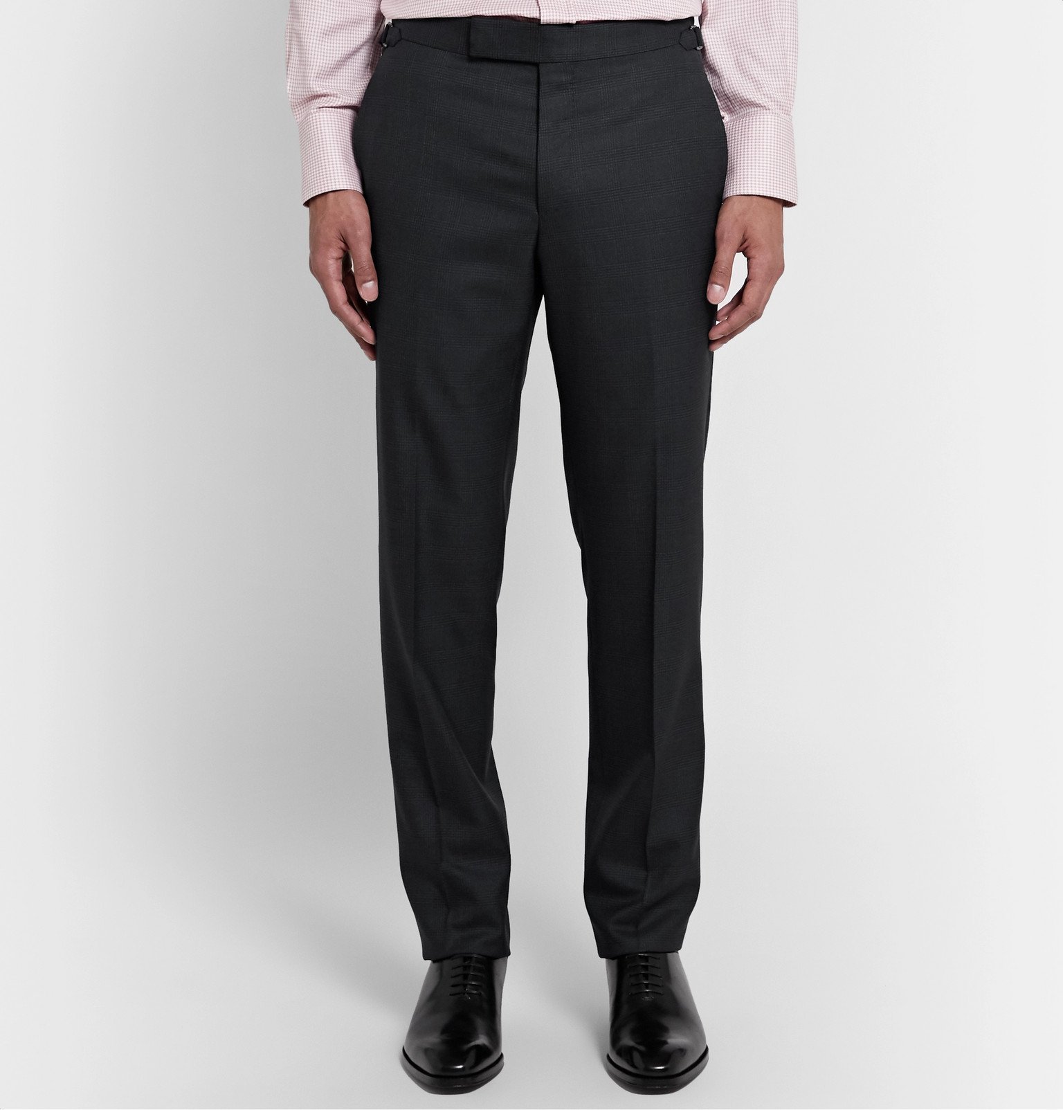 TOM FORD - Navy O'Connor Slim-Fit Prince of Wales Checked Wool Suit Trousers  - Blue TOM FORD