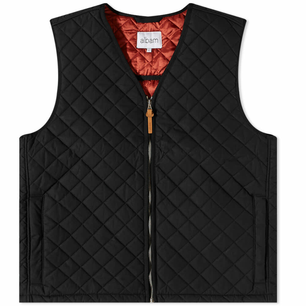 Albam Men's Quilted Liner Vest in Black Albam
