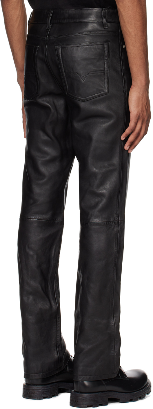 Diesel Black PMetal Leather Pants Diesel