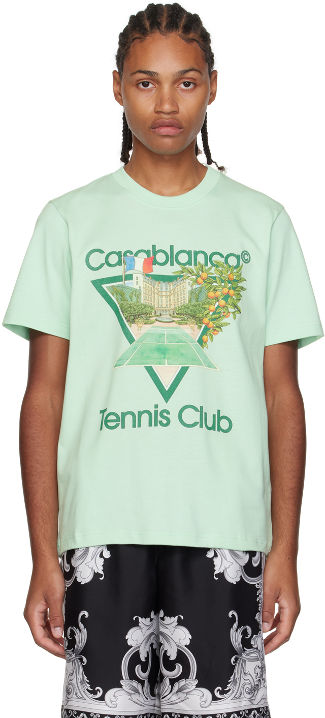CASABLANCA ORANGE AND WHITE TENNIS CLUB SHIRT