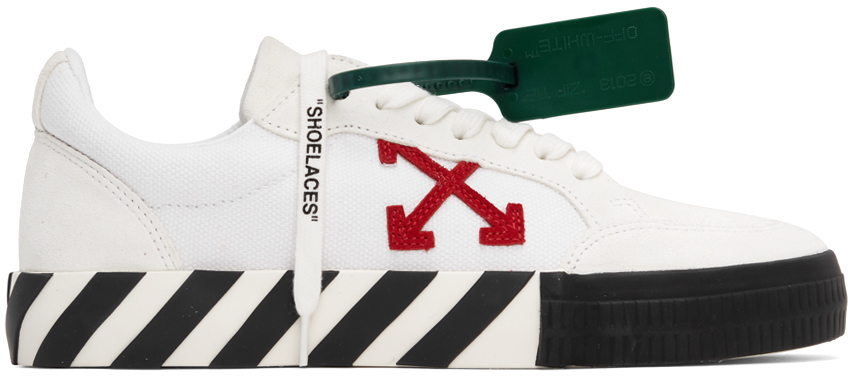 Off-White White & Red Vulcanized Low Sneakers Off-White