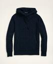 Brooks Brothers Men's Big & Tall Cotton Cable Knit Hoodie Sweater | Navy