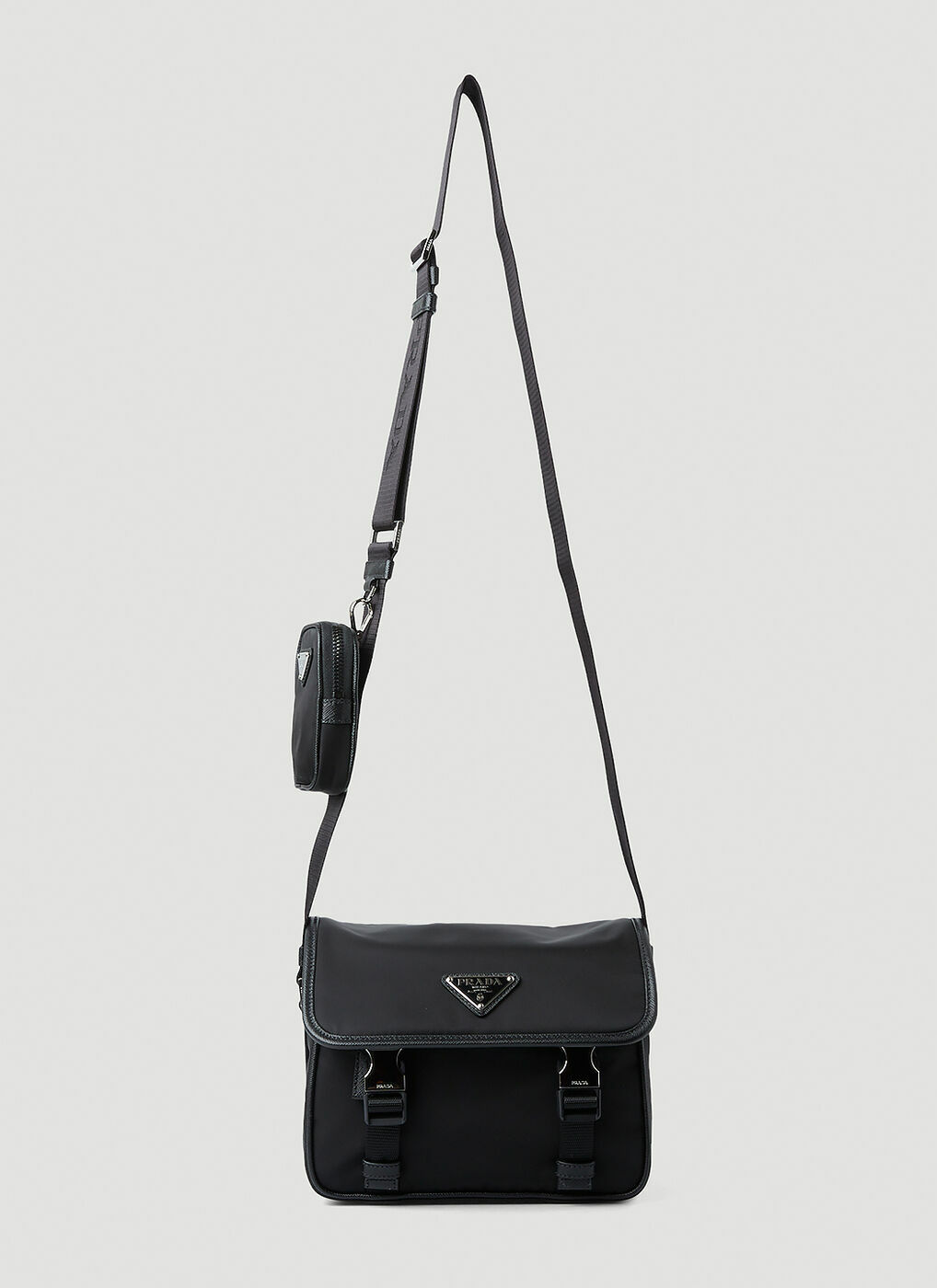 Prada - Re-Nylon Messenger Crossbody Bag in Black Prada