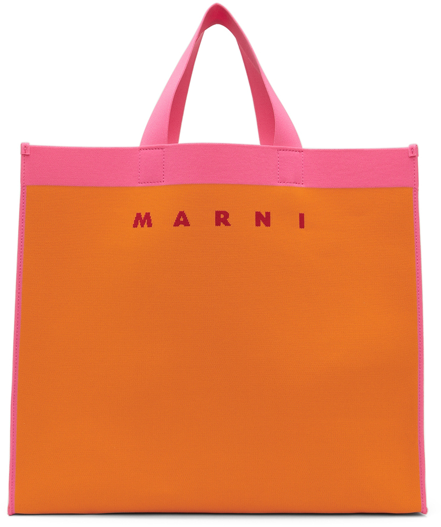 Marni Orange & Pink Large Shopping Tote Marni