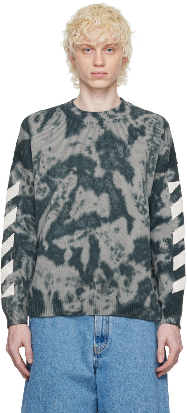 Off-White Gray Tie-Dye Sweater Off-White