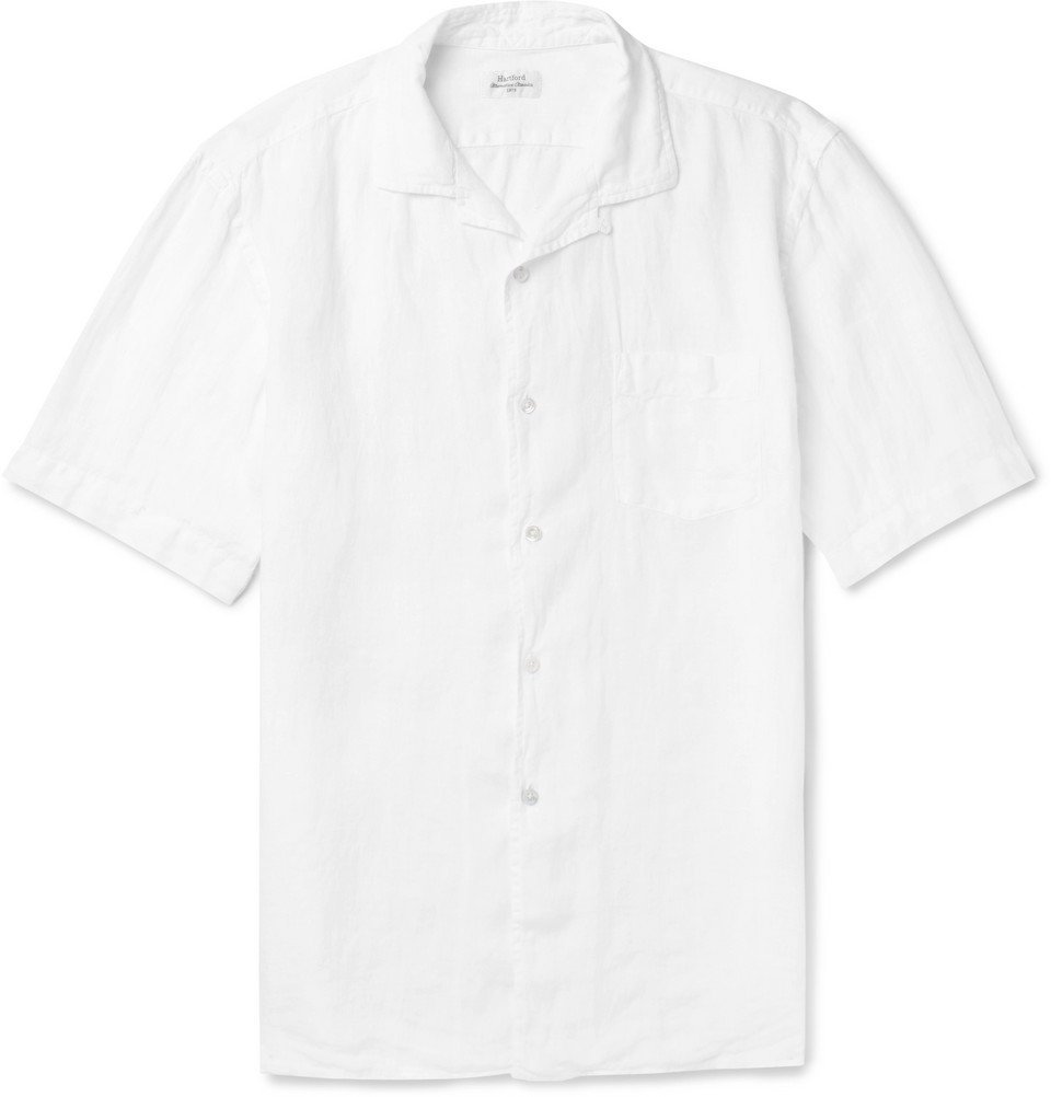 Hartford - Camp-Collar Linen Shirt - Men - White Hartford