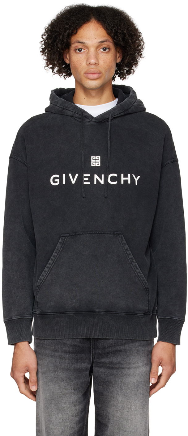 Givenchy Gray Slim-Fit Print Hoodie Givenchy