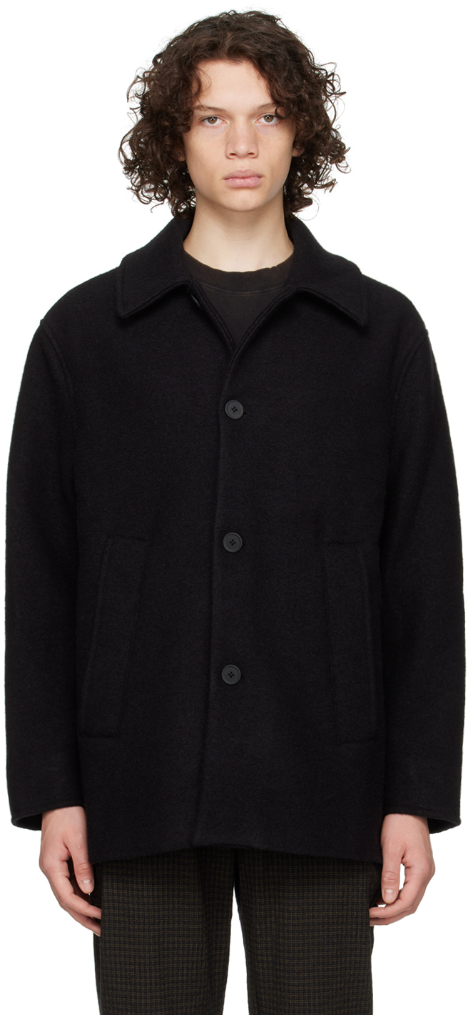 Schnayderman's Black Spread Collar Jacket Schnaydermans