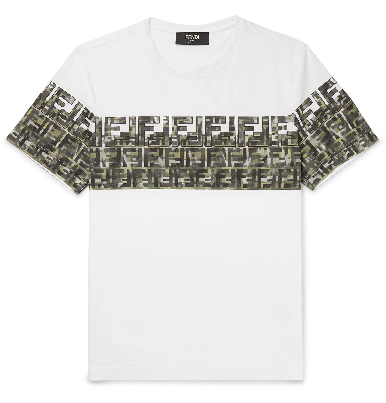 Fendi - Logo-Print Cotton-Jersey T-Shirt - White Fendi