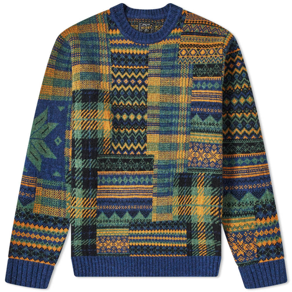 Beams Plus Jacquard Patchwork Crew Sweat Beams Plus