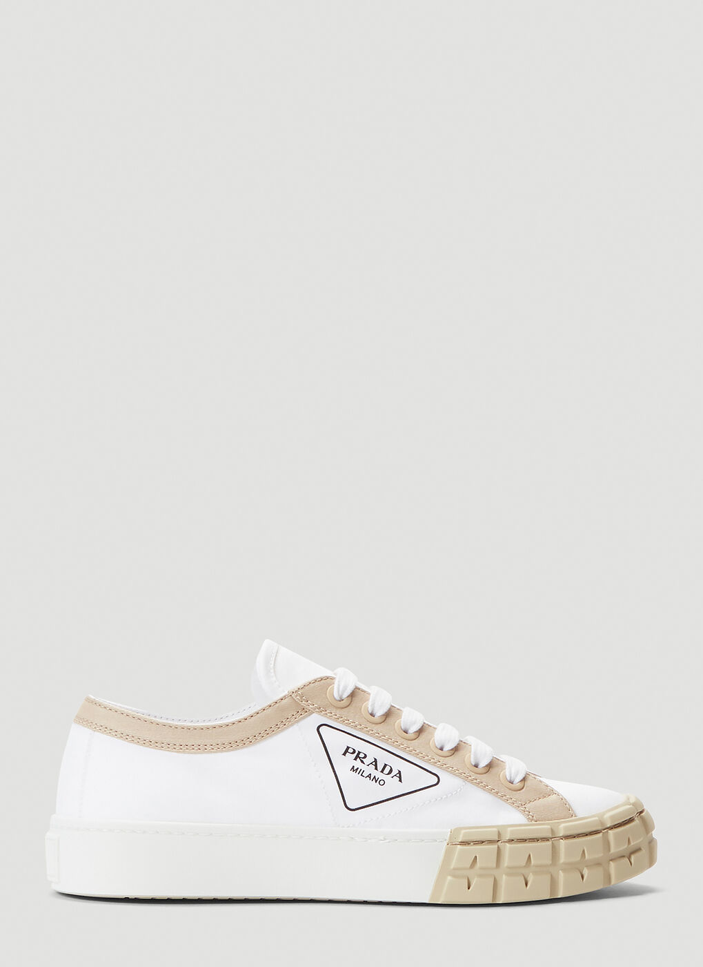 Canvas Sneakers in White Prada