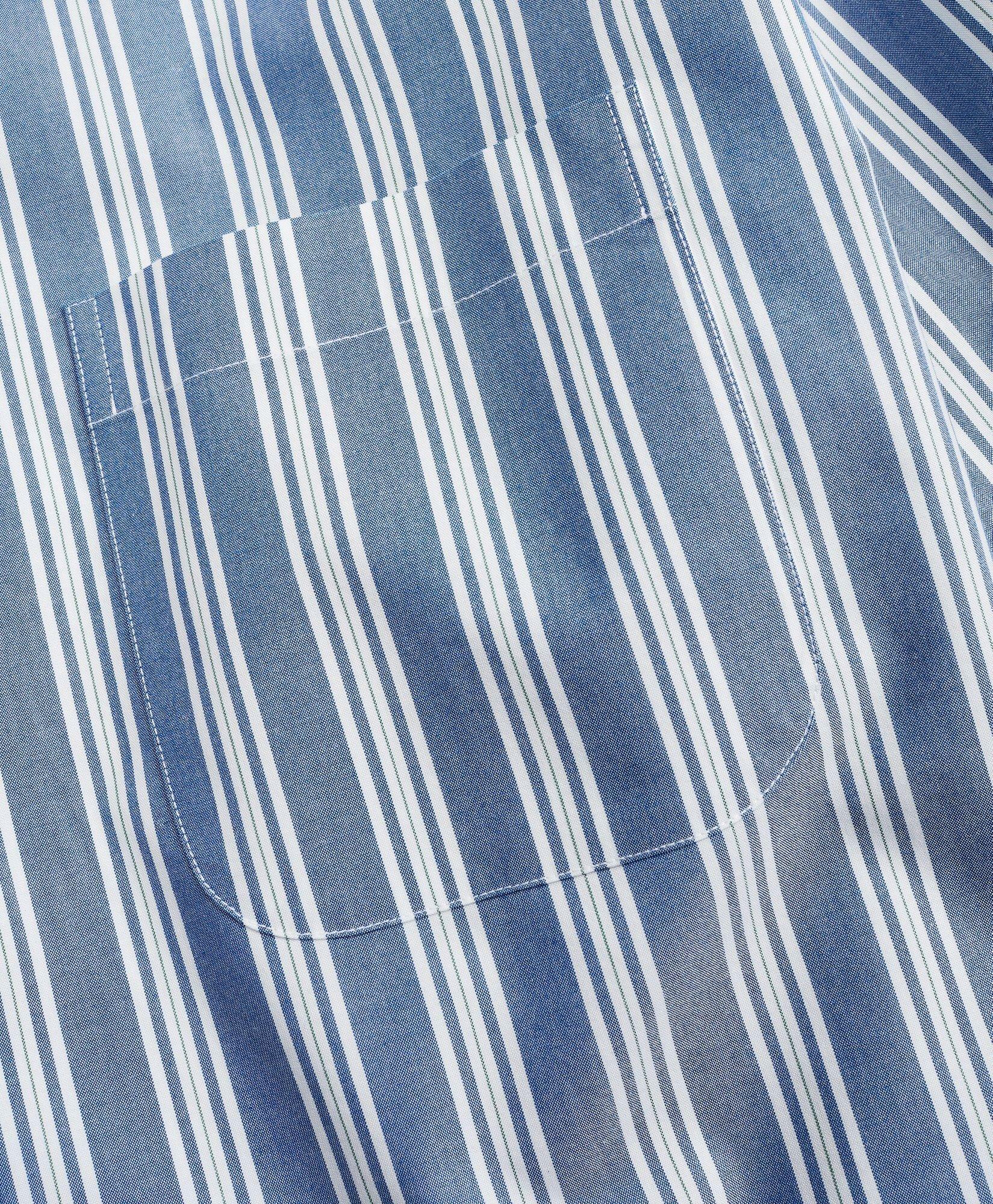 Brooks Brothers Men's Stretch Milano Slim-Fit Sport Shirt, Non-Iron Awning Stripe | Blue